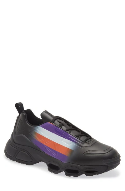 Prada Black Rubber Collision Cross Sneakers In Multi