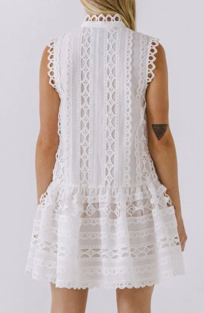 Endless Rose Lace Mini Dress In White