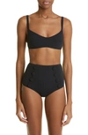 LISA MARIE FERNANDEZ BALCONETTE HIGH WAIST TWO-PIECE SWIMSUIT