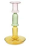 Hay Flare Colour-block Candle Holder In Pink Green Yellow