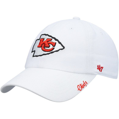 47 Brand '47 White Kansas City Chiefs Miata Clean Up Logo Adjustable Hat
