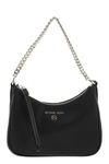 Michael Kors Jet Set Charm Small Shoulder Bag In Nylon Gabardine In Black