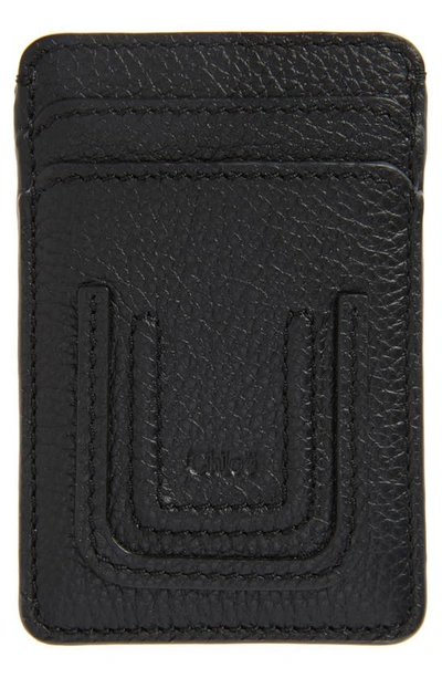 Chloé Marcie Leather Card Holder In Black
