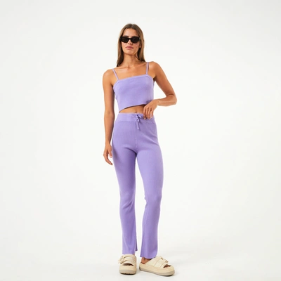 Afends Hemp Knit Cropped Top In Purplecolor