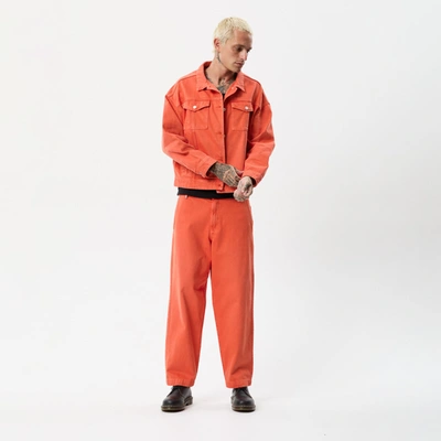 Afends Unisex Organic Denim Jacket In Orange