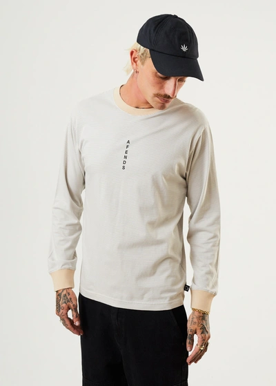 Afends Recycled Striped Long Sleeve T-shirt In Beige