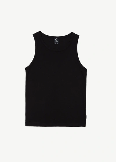 Afends Recycled Ribbed Singlet In Black
