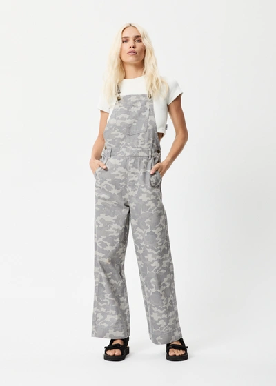 Afends Organic Denim Overalls In Grey