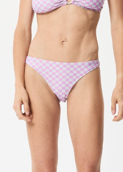 Afends Recycled Check Bikini Bottom In Pink