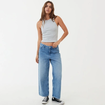 Afends Hemp Denim Low Rise Jeans In Colour-blue