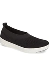 Fitflop Uberknit Slip-on Sneaker In Black Fabric