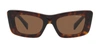 Prada Pr 13zs 2au06b Cat Eye Sunglasses In Brown
