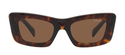 Prada Pr 13zs 2au06b Cat Eye Sunglasses In Brown
