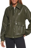 Levi's® Faux Leather Dad Bomber Jacket In Forest
