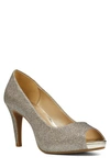 Bandolino Rainaa Peep Toe Stiletto Pump In Gold