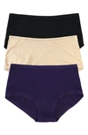 Hanky Panky Play Assorted 3-pack Boyshorts In Bla/ Cha/ Co