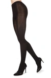 Memoi Flat Knit Tights In Black