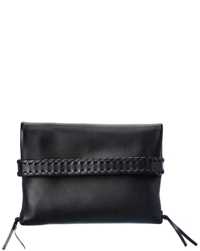 Chloé Mony Leather Clutch In Black