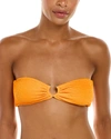 Weworewhat U-ring Textured Bandeau Bikini Top In Orange