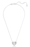 Swarovski Matrix Heart-pendant Necklace In Silver