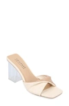 Journee Collection Aylia Clear Block Heel Sandal In Tan/beige