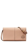 Tory Burch Mcgraw Leather Wallet Crossbody In Roasted Almond