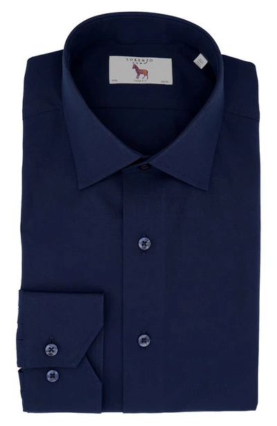 Lorenzo Uomo Trim Fit Stretch Dress Shirt In Midnight