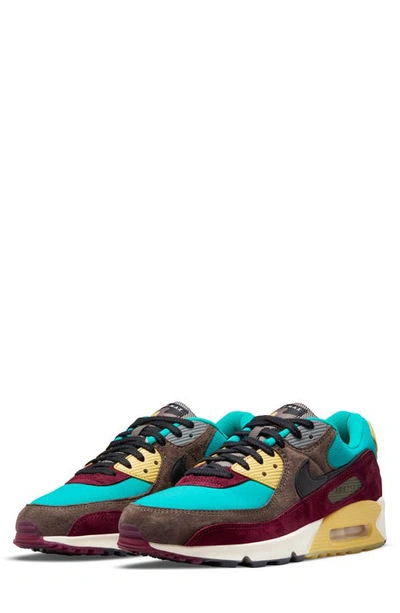 Nike Air Max 90 Nrg Suede And Leather-trimmed Mesh Trainers In Burgundy