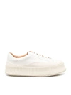 Jil Sander Woman Sneakers Off White Size 8 Lambskin In White
