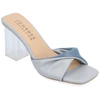 Journee Collection Aylia Clear Block Heel Sandal In Blue