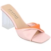 Journee Collection Aylia Clear Block Heel Sandal In Pink