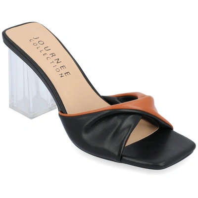 Journee Collection Aylia Clear Block Heel Sandal In Black