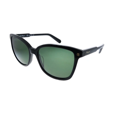 Ferragamo Salvatore   Sf 815s 001 56mm Unisex Square Sunglasses In Black