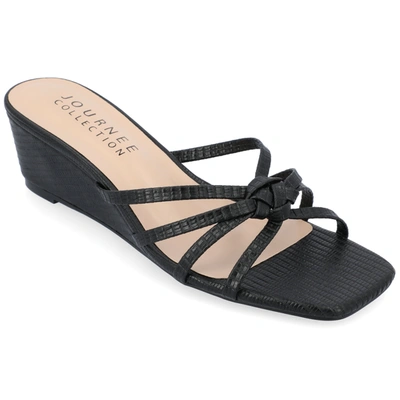Journee Collection Blayke Wedge Sandal In Black