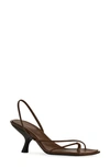 The Row Rai Patent Leather Strappy Kitten-heel Sandals In Brown