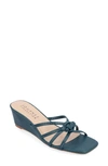 Journee Collection Blayke Wedge Sandal In Blue
