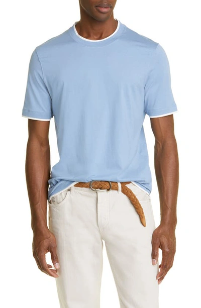 Brunello Cucinelli Cotton T-shirt In Blue