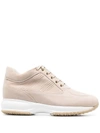 Hogan Interactive Suede Sneakers In Beige