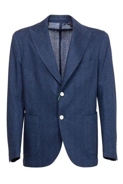 Barba Men's  Blue Other Materials Outerwear Jacket