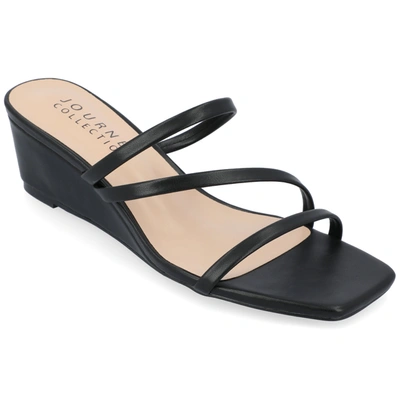 Journee Collection Takarah Wedge Slide Sandal In Black