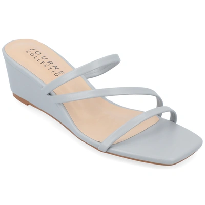 Journee Collection Collection Women's Takarah Wedge Sandals In Blue