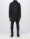 Herno Felted Single-breasted Trench Coat In Blu