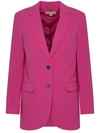 Michael Michael Kors Single-breasted Wool Blazer In Pink