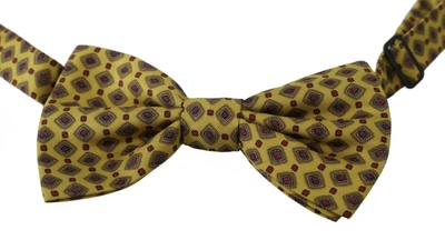Dolce & Gabbana Yellow Pattern Silk Adjustable Neck Tie