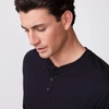 Monrow Long Sleeve Henley In Black