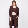 Monrow Plush Sweater Robe In Cocoa