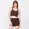 Monrow Plush Sweater Tank In Cocoa