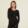 Monrow Supersoft Crew Neck Sweatshirt In Black
