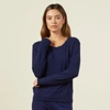 Monrow Supersoft Crew Neck Sweatshirt In Navy