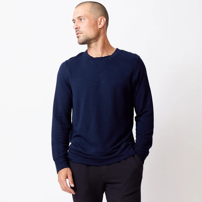 Monrow Supersoft Crew Neck Sweatshirt In Classic Navy